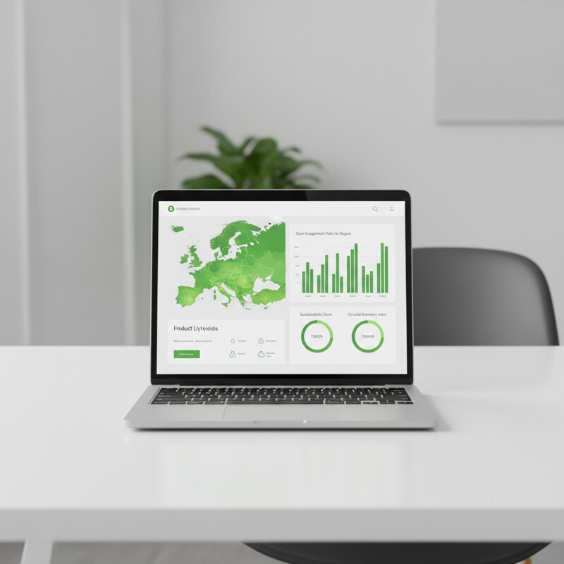 Product lifecycle analytics dashboard showing consumer scan data and engagement insights