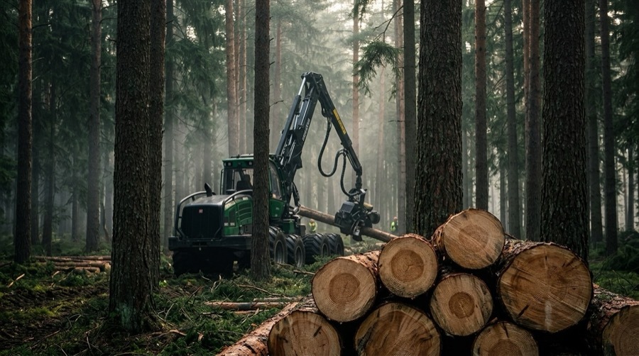 Timber logging operation in forest - Deeplai customer case studies